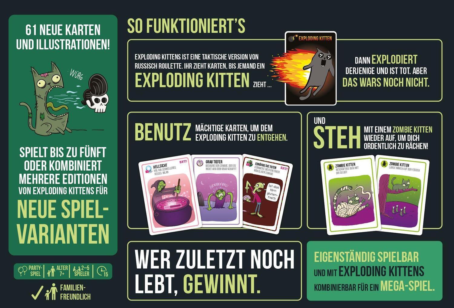 Bild: 810083043722 | Zombie Kittens | Matthew Inman (u. a.) | Spiel | EXKD0024 | Deutsch