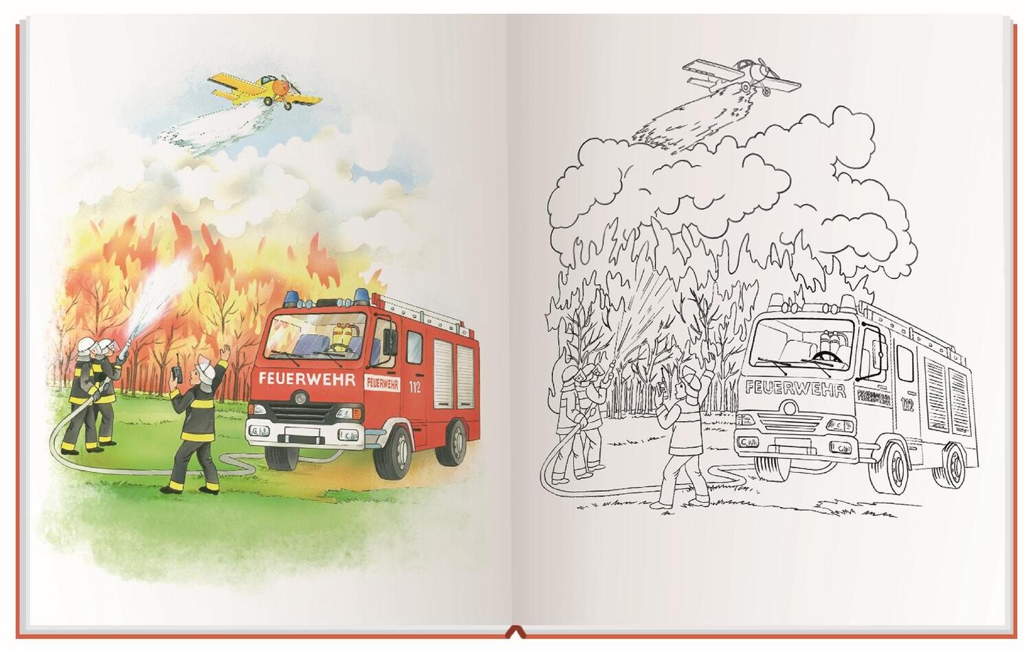 Bild: 9783957748720 | Malbuch "Feuerwehr" | mit 2 Spielzeugen | Taschenbuch | Malbücher mit