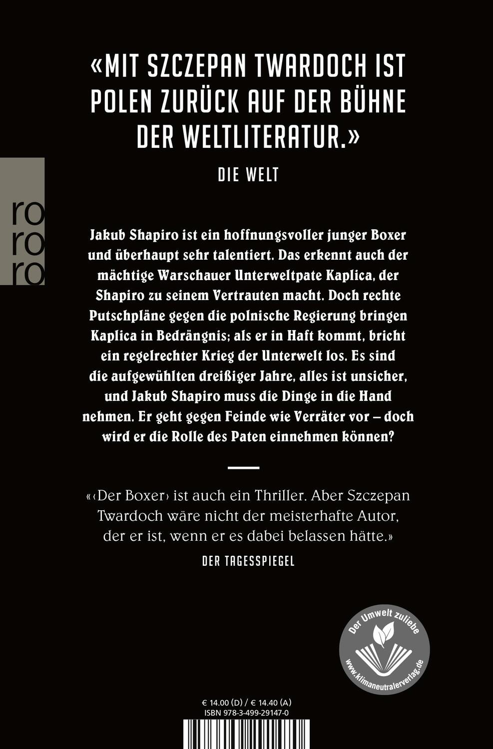 Rückseite: 9783499291470 | Der Boxer | Szczepan Twardoch | Taschenbuch | Deutsch | 2019