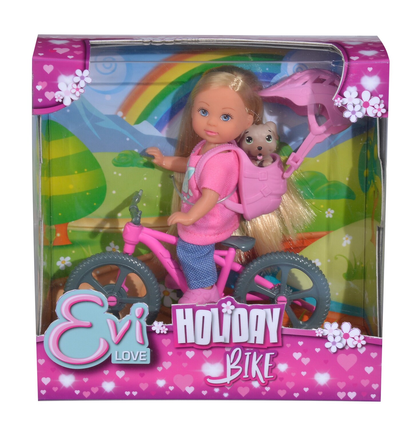 Cover: 4006592028145 | Simba 105733273 - Evi Love Holiday Bike, Puppe mit Fahrrad und Hund