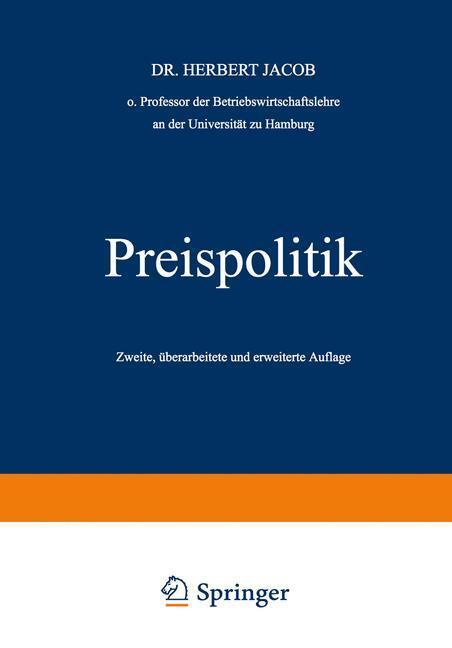 Cover: 9783409885249 | Preispolitik | Herbert Jacob | Taschenbuch | Paperback | Deutsch