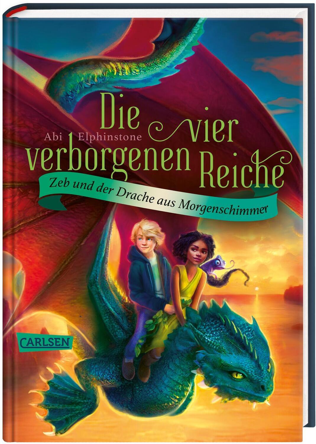 Cover: 9783551558435 | Die vier verborgenen Reiche 3: Zeb und der Drache aus Morgenschimmer