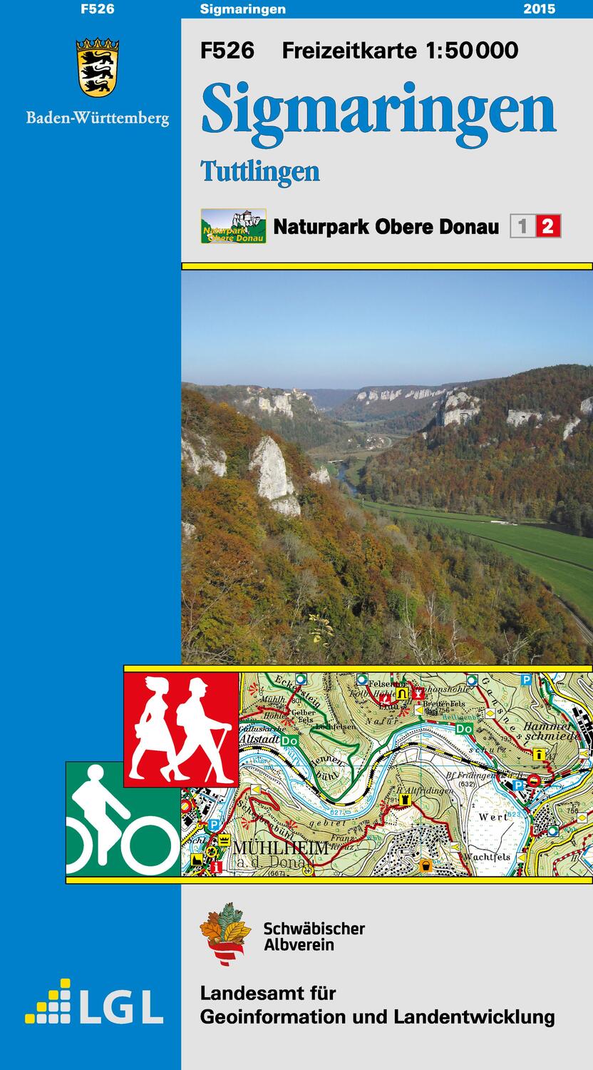 Cover: 9783890216195 | Sigmaringen Naturpark Obere Donau Freizeitkarte 1 : 50 000 | Deutsch