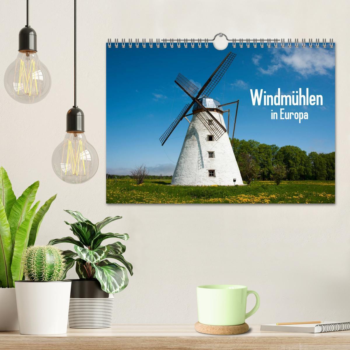 Bild: 9783435738137 | Windmühlen in Europa (Wandkalender 2025 DIN A4 quer), CALVENDO...