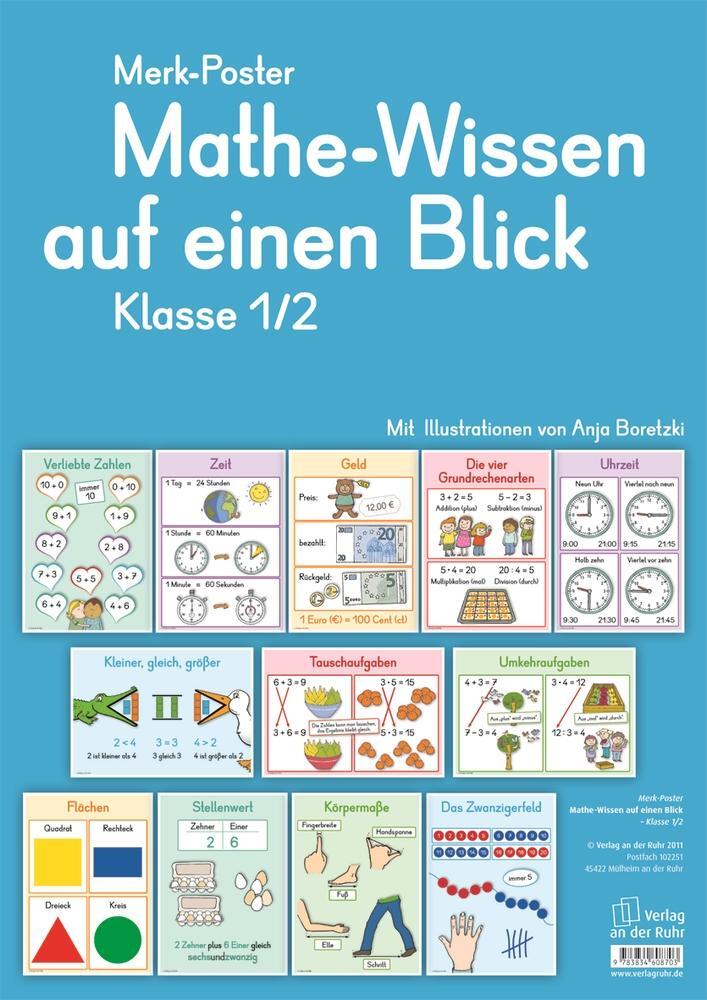 Cover: 9783834608703 | Merk-Poster Mathe-Wissen auf einen Blick Klasse 1/2 | Poster | Deutsch