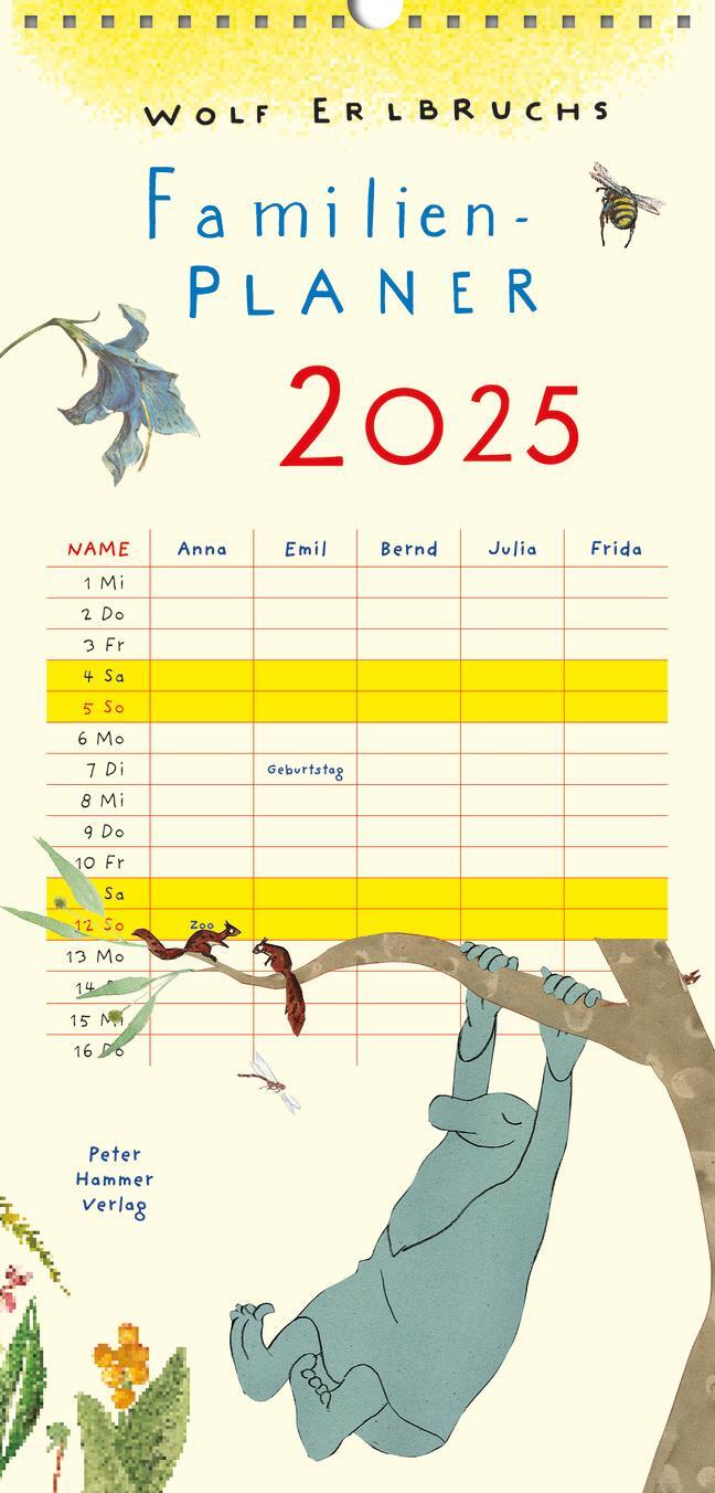 Cover: 9783779507307 | Wolf Erlbruchs Familienplaner 2025 | Wolf Erlbruch | Kalender | 13 S.