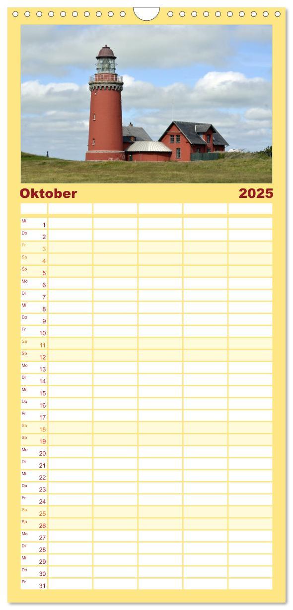 Bild: 9783457122549 | Familienplaner 2025 - Leuchttürme PUR mit 5 Spalten (Wandkalender,...