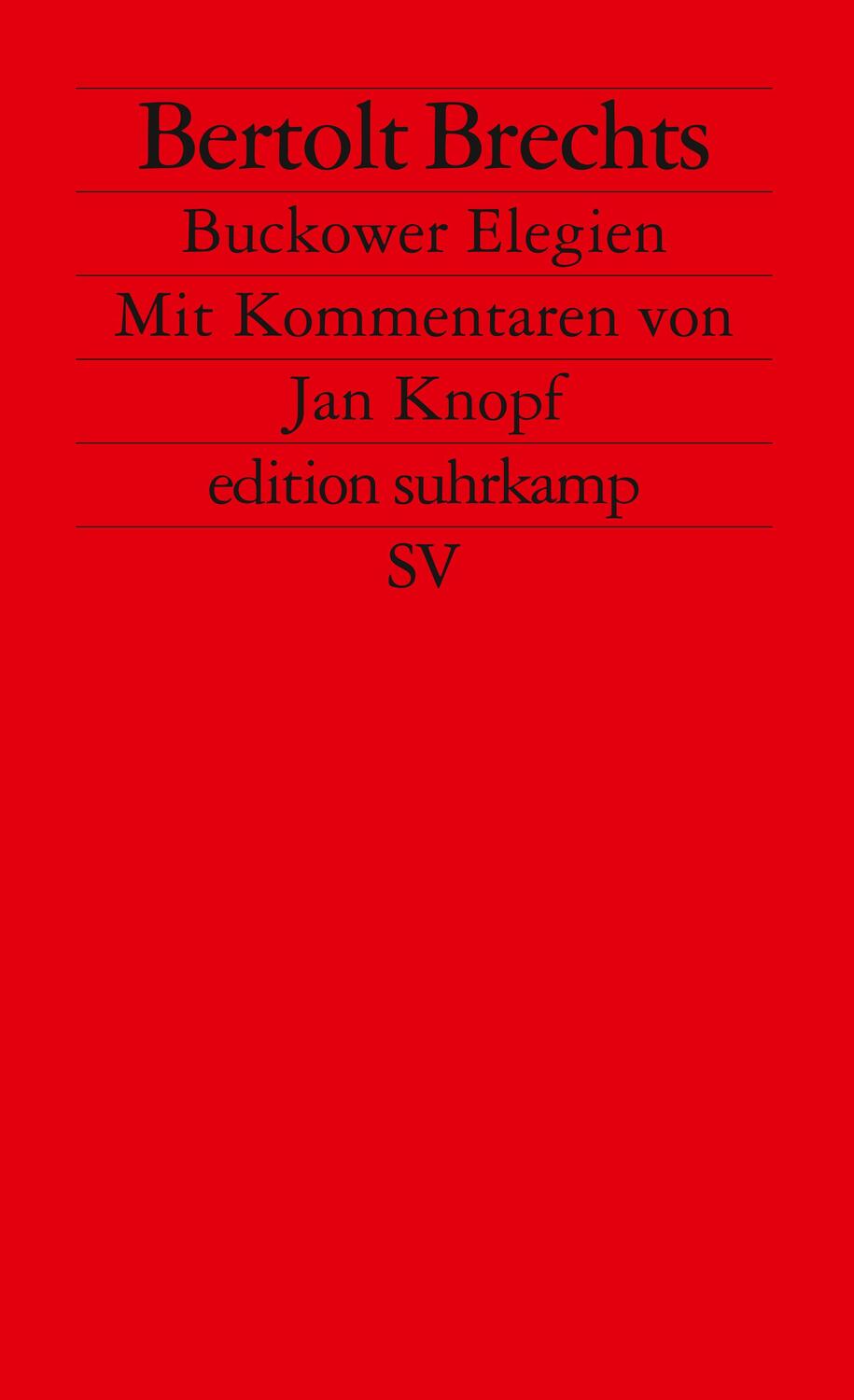 Cover: 9783518113974 | Brechts Bukower Elegien | Bertolt Brecht | Taschenbuch | 144 S. | 2013