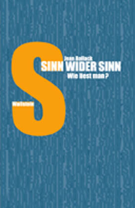 Cover: 9783892446330 | Sinn wider Sinn | Wie liest man? Gespräche mit Patrick Llored | Buch