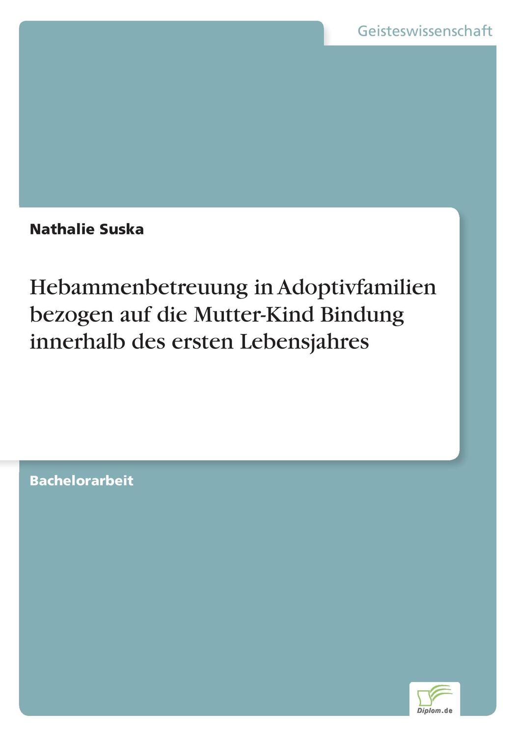 Cover: 9783956367175 | Hebammenbetreuung in Adoptivfamilien bezogen auf die Mutter-Kind...