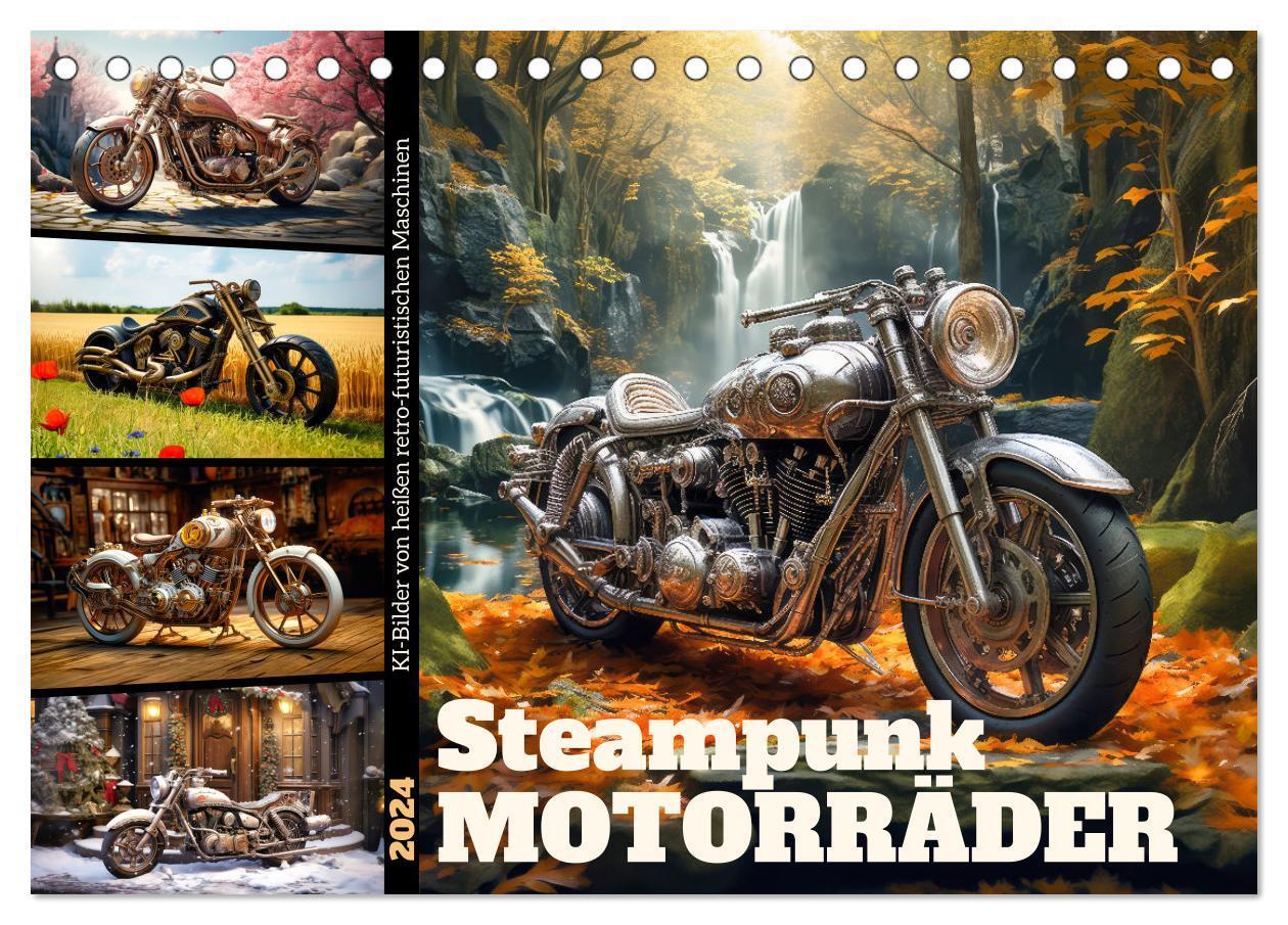 Cover: 9783383724633 | Steampunk Motorräder (Tischkalender 2024 DIN A5 quer), CALVENDO...