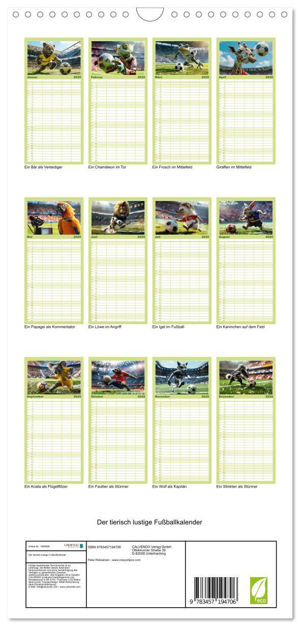 Bild: 9783457194706 | Familienplaner 2025 - Der tierisch lustige Fußballkalender mit 5...