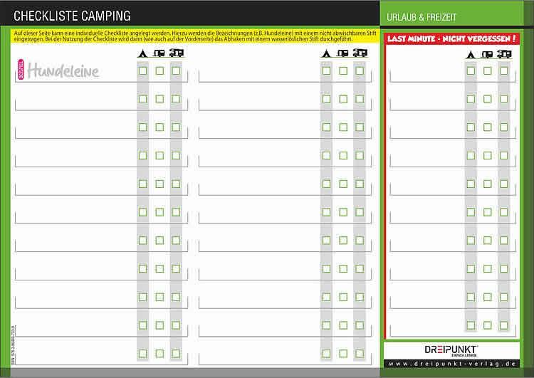 Rückseite: 9783864487330 | Checkliste Camping | Schulze Media GmbH | Stück | Deutsch | 2022