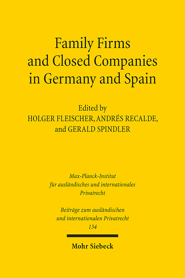 Cover: 9783161598227 | Family Firms and Closed Companies in Germany and Spain | Buch | XII