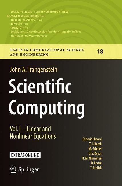 Cover: 9783030098704 | Scientific Computing | Vol. I - Linear and Nonlinear Equations | Buch