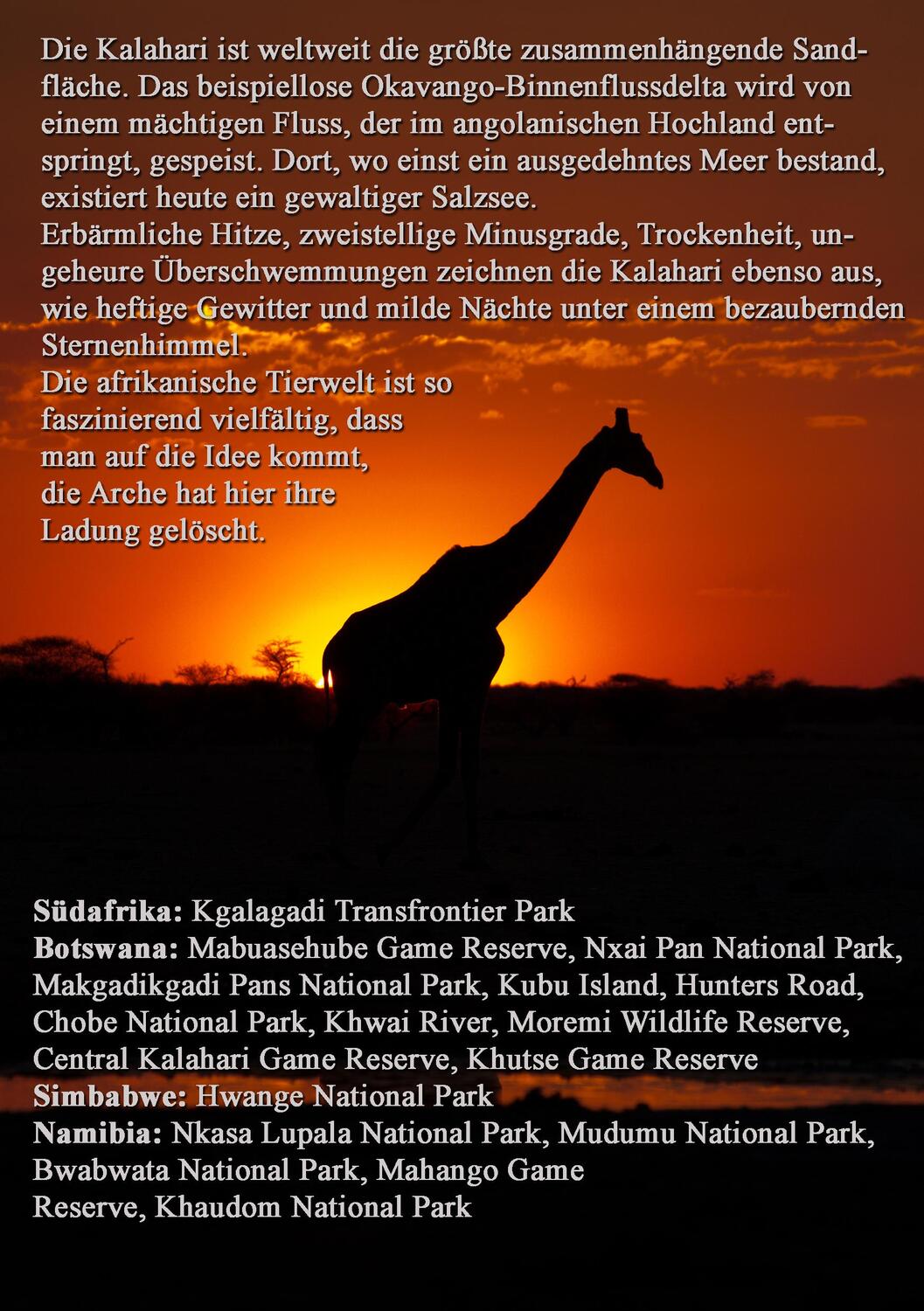 Rückseite: 9783939792109 | KALAHARI: Alle Parks der Kalahari | Gabi Christa (u. a.) | Taschenbuch