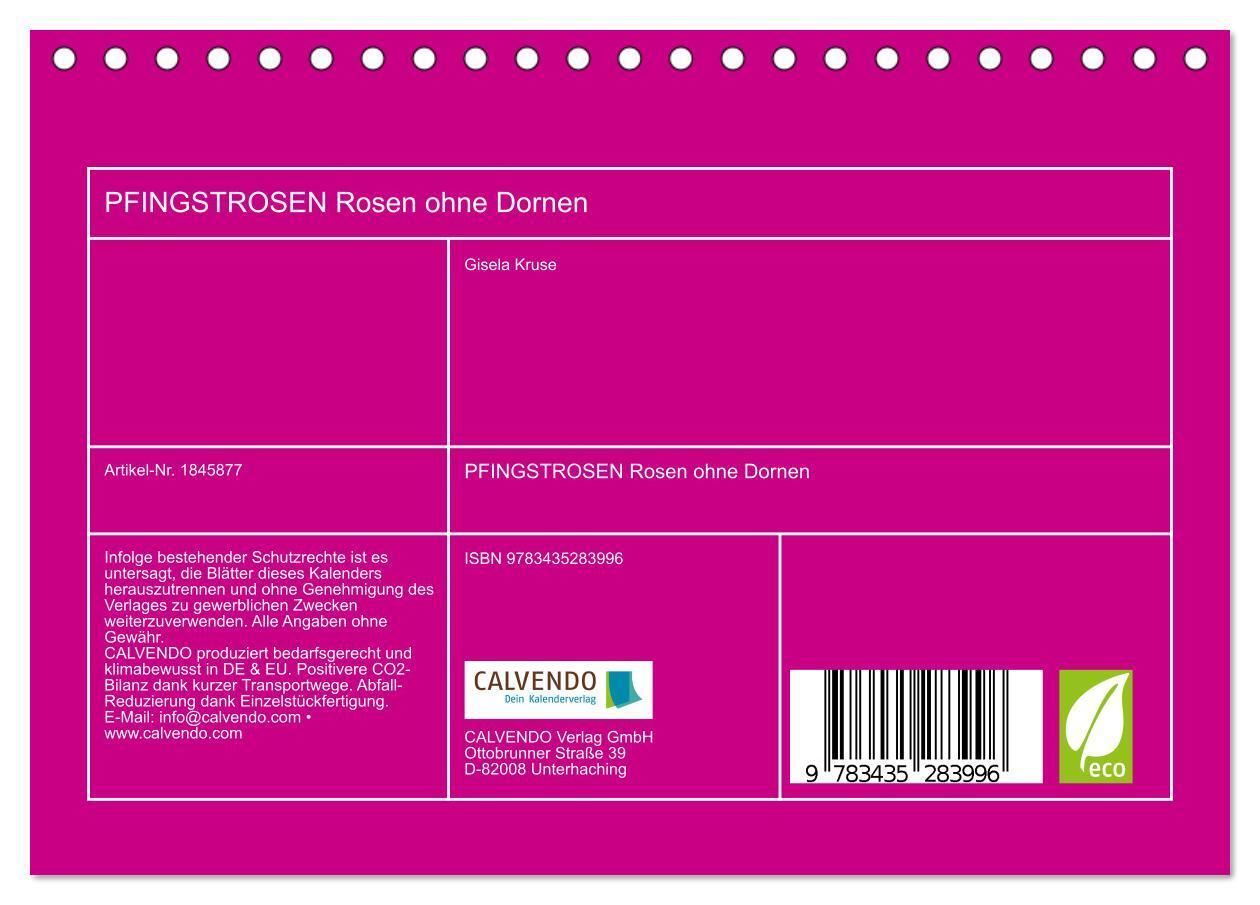 Bild: 9783435283996 | PFINGSTROSEN Rosen ohne Dornen (Tischkalender 2025 DIN A5 quer),...