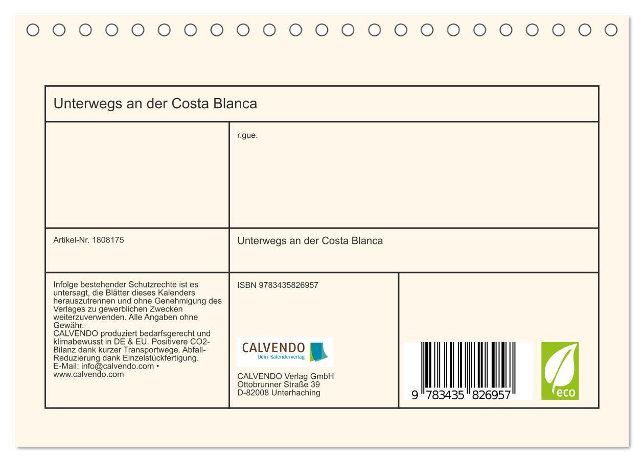 Bild: 9783435826957 | Unterwegs an der Costa Blanca (Tischkalender 2025 DIN A5 quer),...