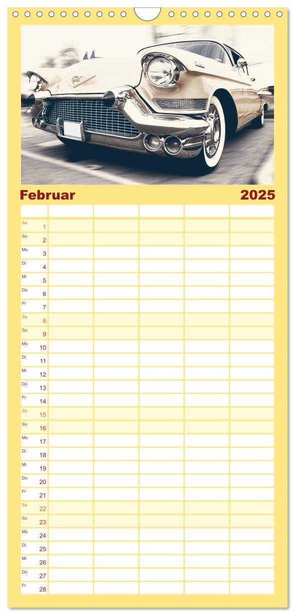 Bild: 9783457106952 | Familienplaner 2025 - Retro Cars mit 5 Spalten (Wandkalender, 21 x...