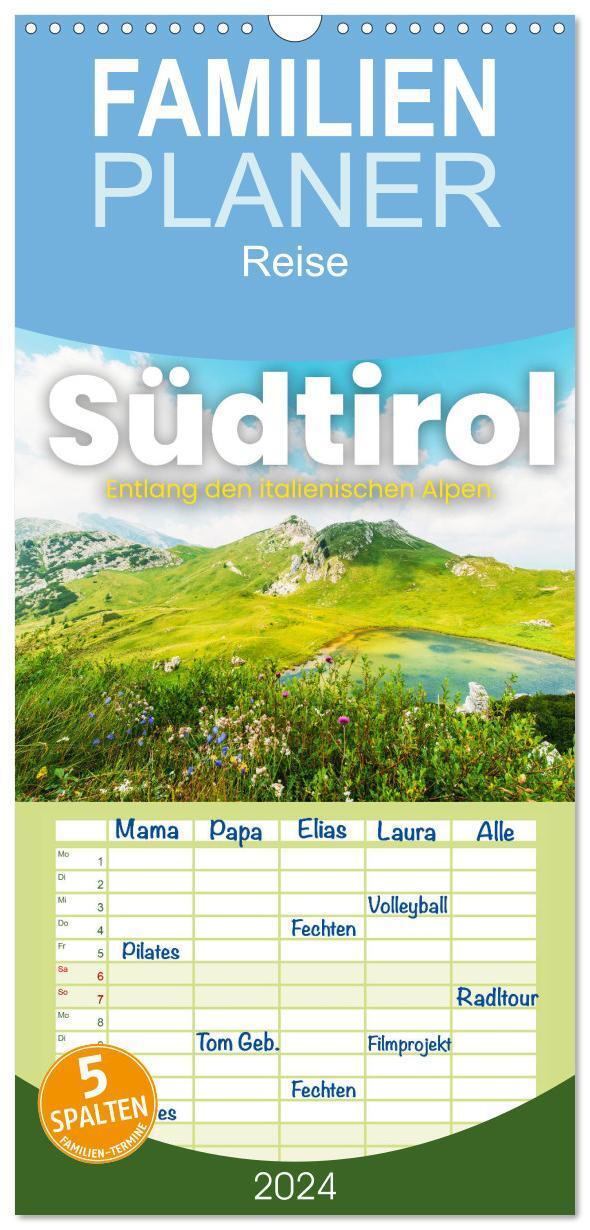 Cover: 9783675599604 | Familienplaner 2024 - Südtirol - Entlang der italienischen Alpen....