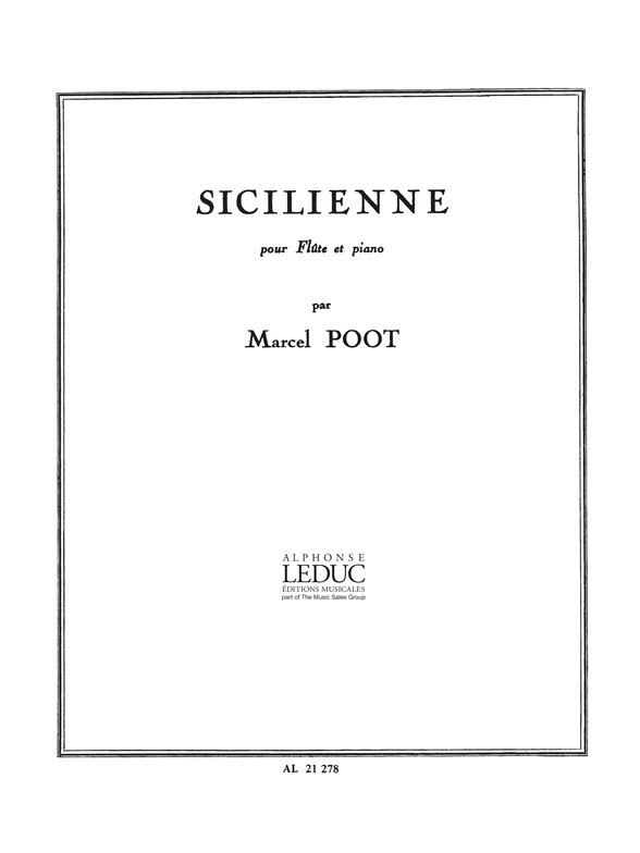 Cover: 9790046212789 | Sicilienne | Poot | Buch | Alphonse Leduc | EAN 9790046212789