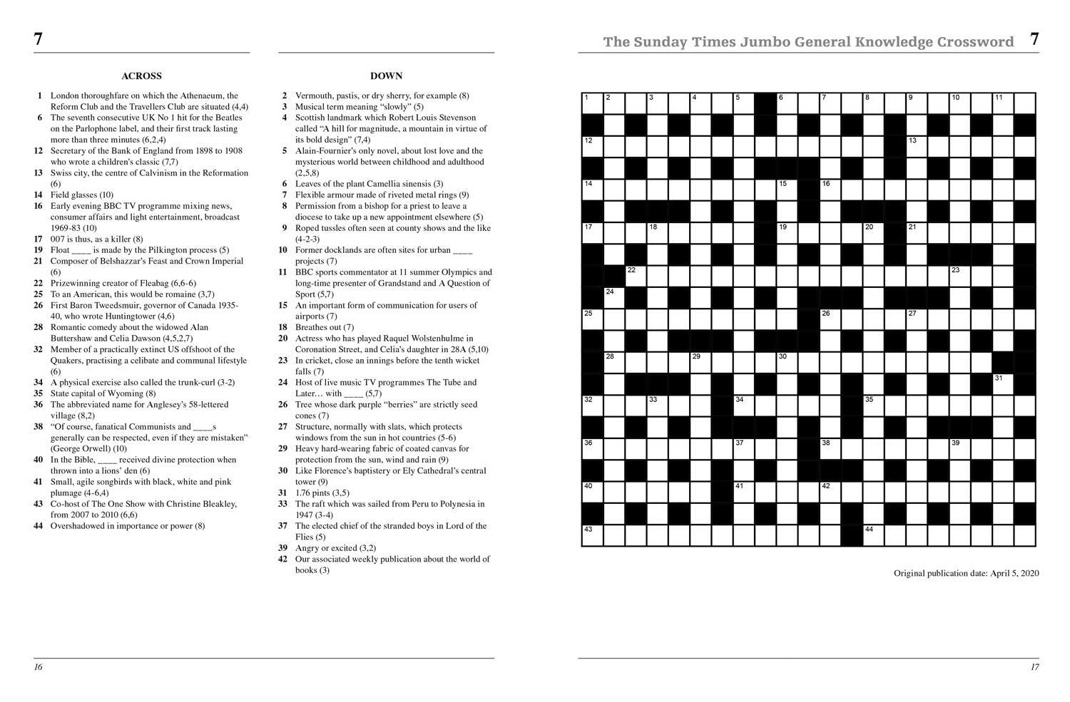 Bild: 9780008618018 | The Sunday Times Jumbo General Knowledge Crossword Book 5 | Buch