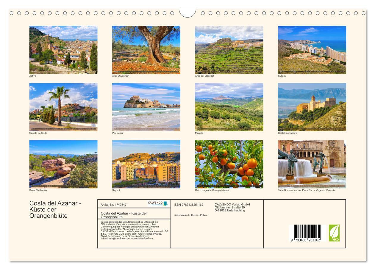 Bild: 9783435251162 | Costa del Azahar - Küste der Orangenblüte (Wandkalender 2025 DIN A3...