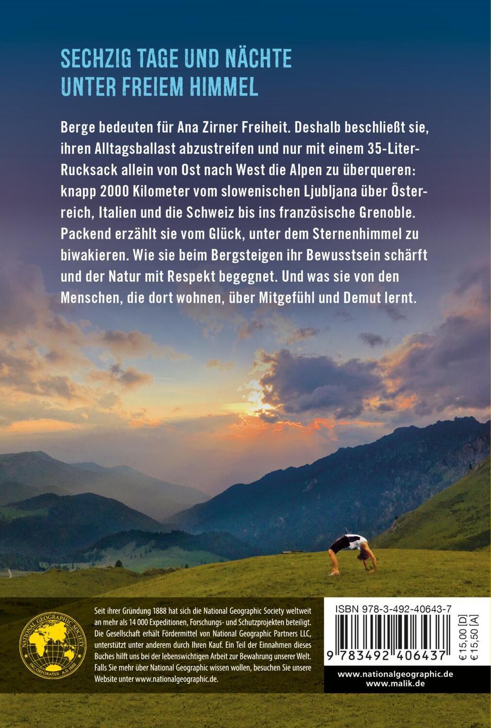 Rückseite: 9783492406437 | Alpensolo | Allein zu Fuß von Ost nach West | Ana Zirner | Taschenbuch