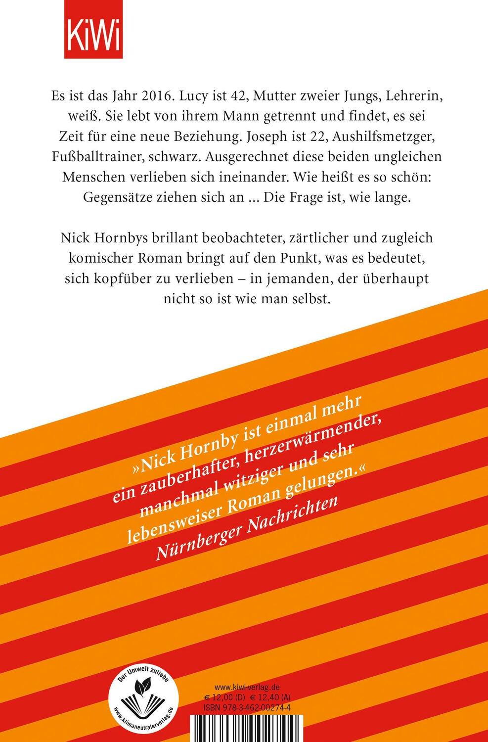 Rückseite: 9783462002744 | Just Like You | Roman | Nick Hornby | Taschenbuch | 384 S. | Deutsch