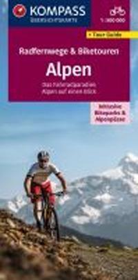 Cover: 9783991215332 | KOMPASS Radfernwegekarte &amp; Biketouren Alpen - Übersichtskarte...