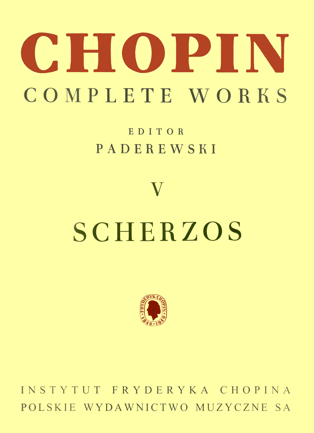 Cover: 9790274001025 | Complete Works V: Scherzos | Frédéric Chopin | Chopin Complete Works