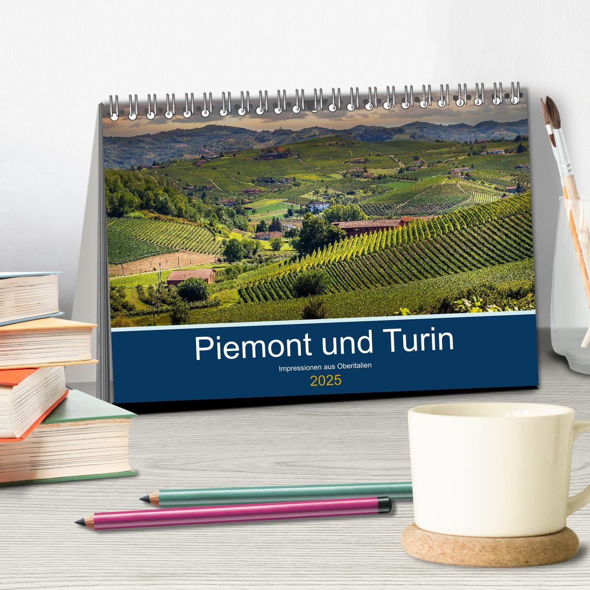 Bild: 9783435348398 | Piemont und Turin (Tischkalender 2025 DIN A5 quer), CALVENDO...