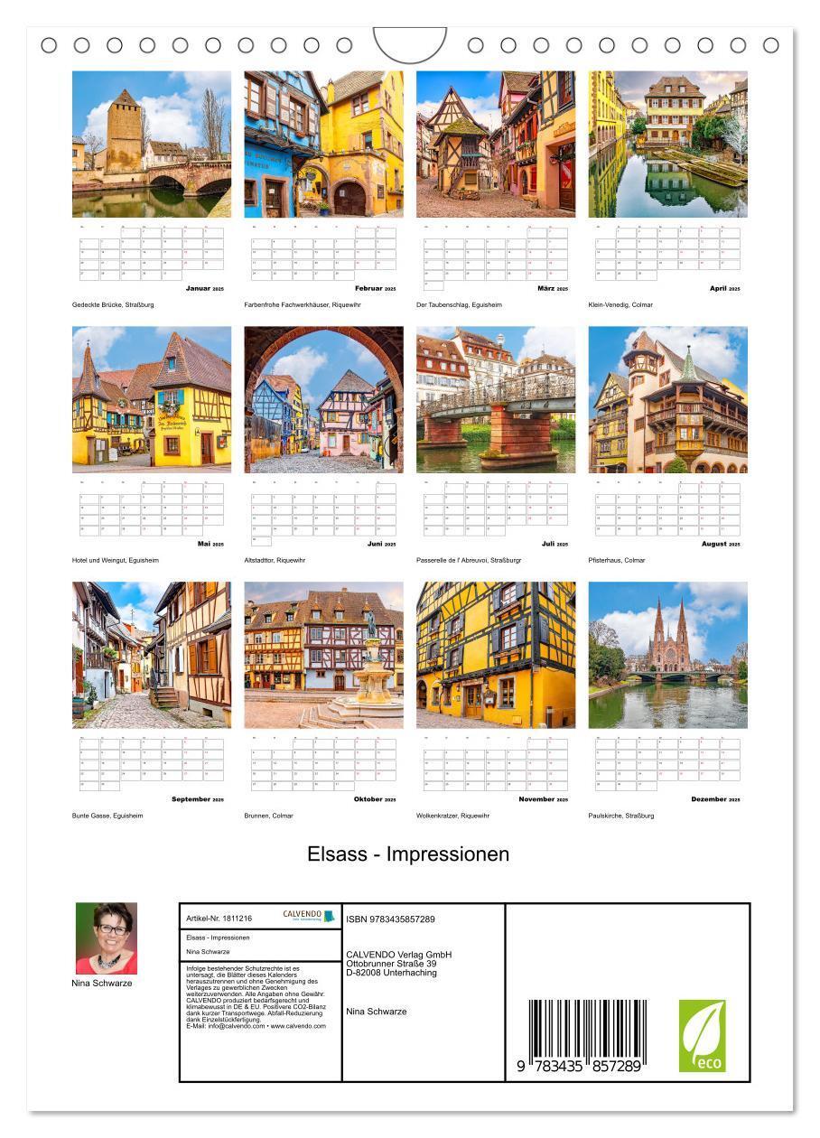 Bild: 9783435857289 | Elsass - Impressionen (Wandkalender 2025 DIN A4 hoch), CALVENDO...