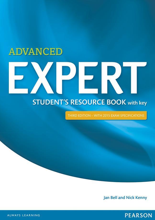 Cover: 9781447980605 | Expert Advanced 3rd Edition Student's Resource Book with Key | Bell