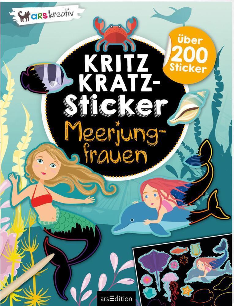Cover: 9783845840536 | Kritzkratz-Sticker - Meerjungfrauen | Über 200 Sticker | Taschenbuch