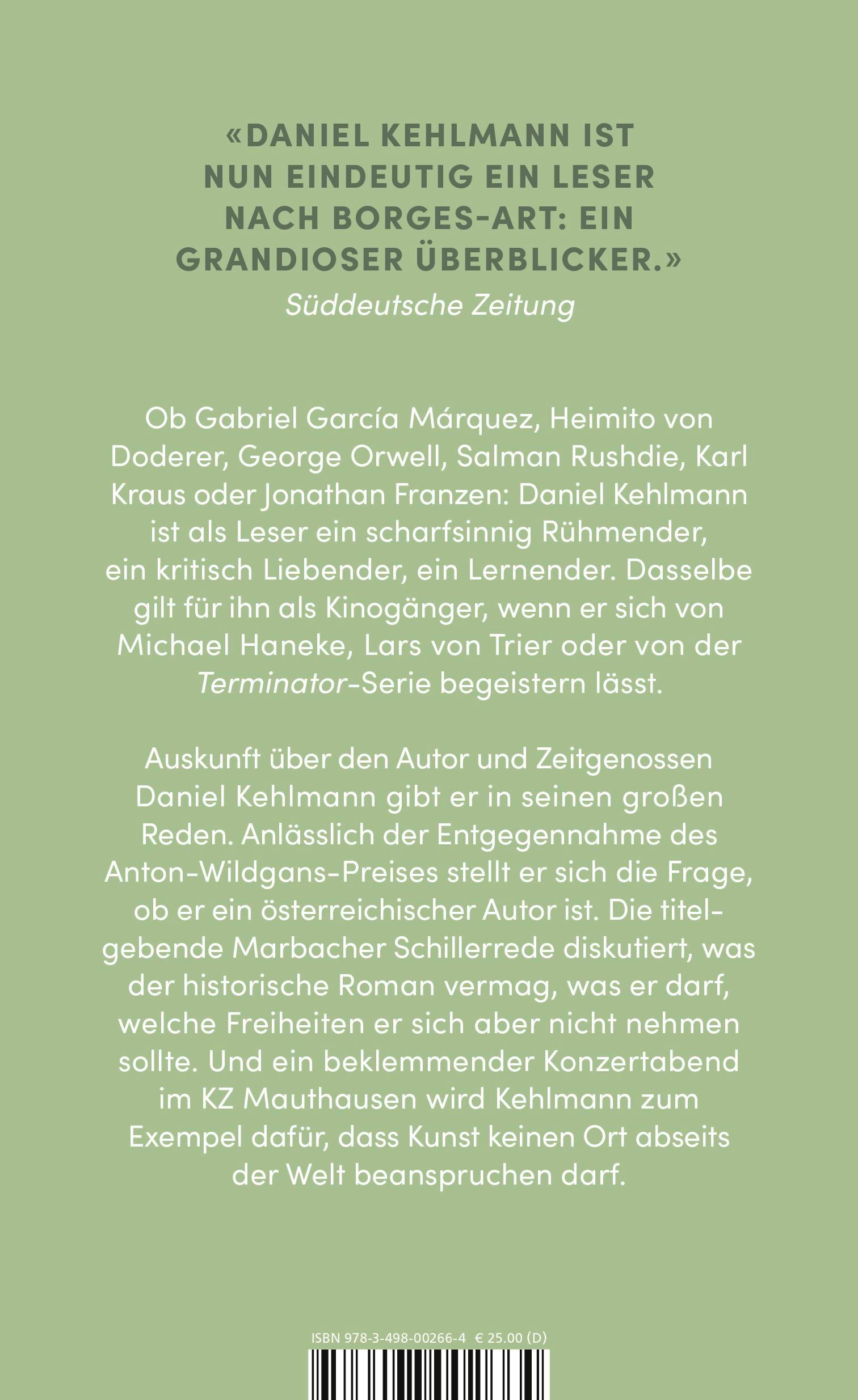 Rückseite: 9783498002664 | Sorgt, dass sie nicht zu zeitig mich erwecken | Essays und Reden