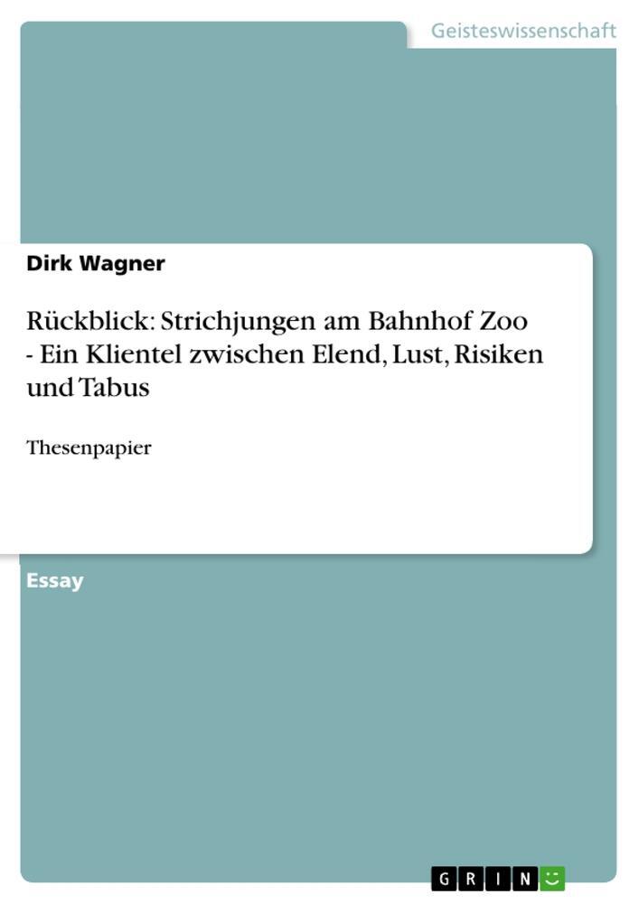 Cover: 9783640969197 | Rückblick: Strichjungen am Bahnhof Zoo - Ein Klientel zwischen...