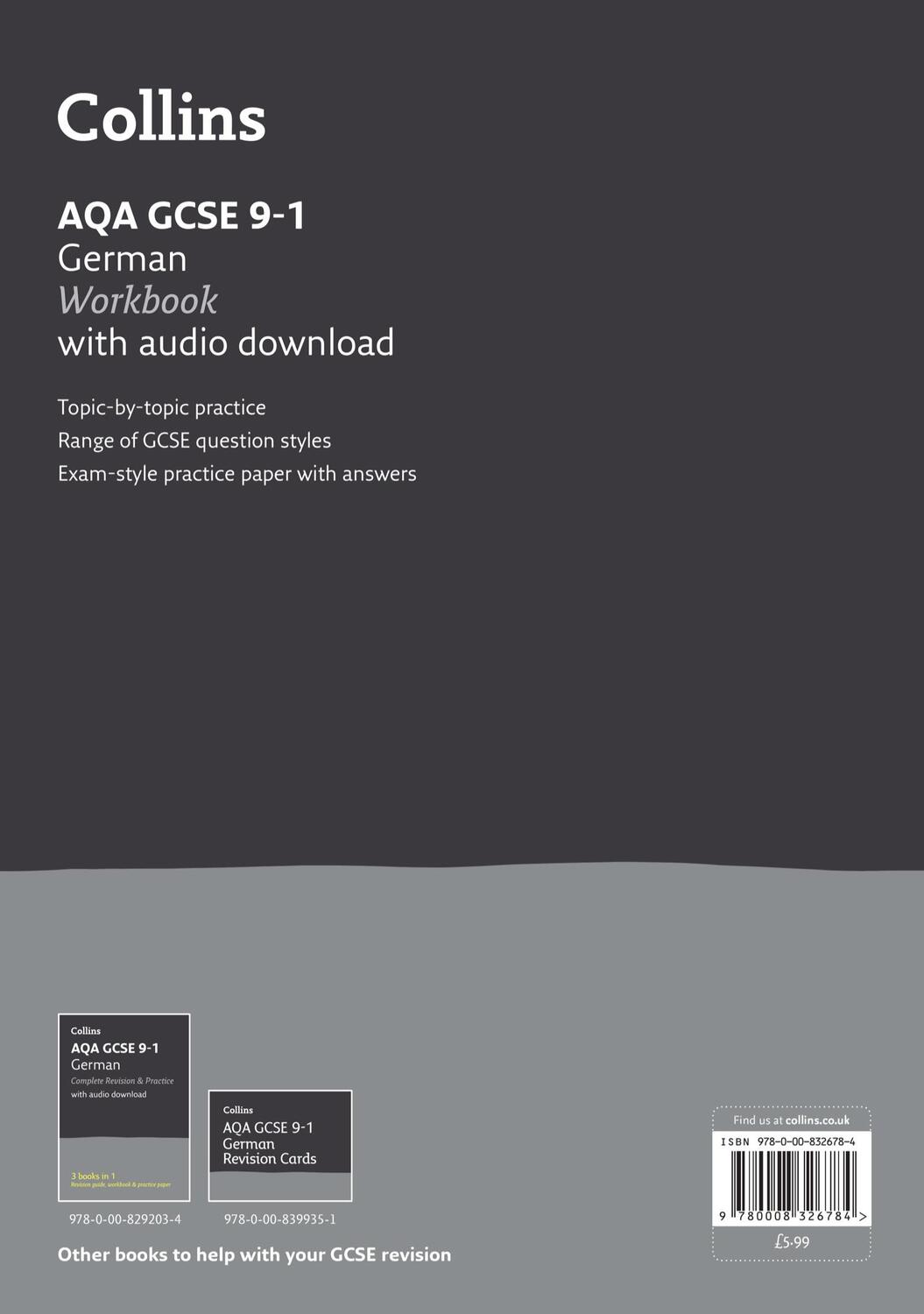 Rückseite: 9780008326784 | AQA GCSE 9-1 German Workbook | Ideal for the 2024 and 2025 Exams