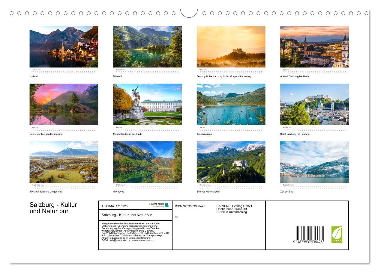 Bild: 9783383936425 | Salzburg - Kultur und Natur pur. (Wandkalender 2025 DIN A3 quer),...