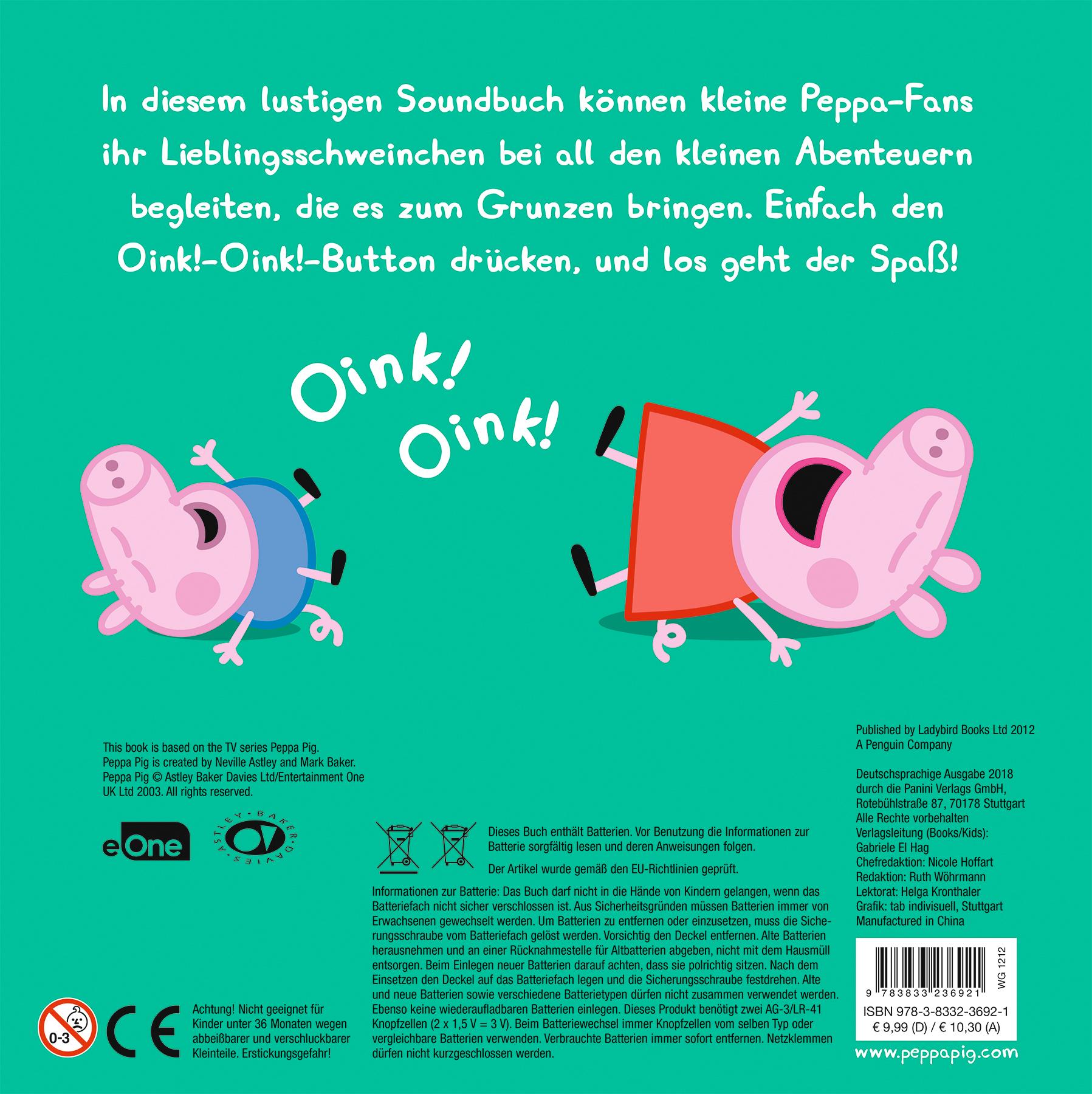 Rückseite: 9783833236921 | Peppa Pig: Oink! Oink! Hör mal, wer da grunzt! | Panini | Buch | 12 S.