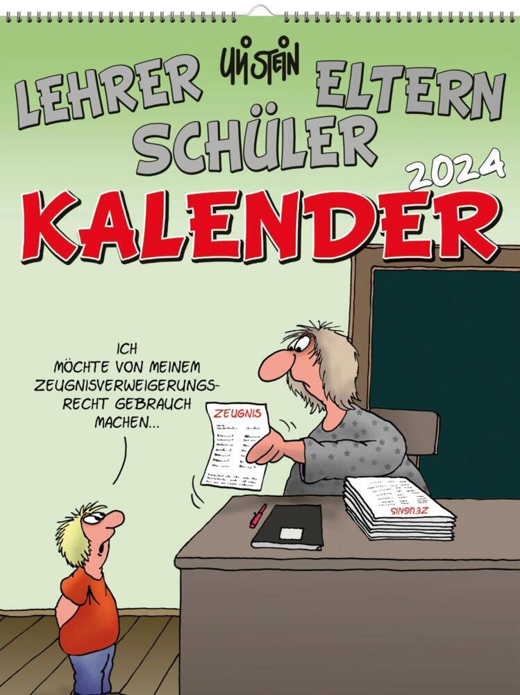 Cover: 9783830320883 | Uli Stein Lehrer Eltern Schüler Kalender 2024: Monatskalender für...