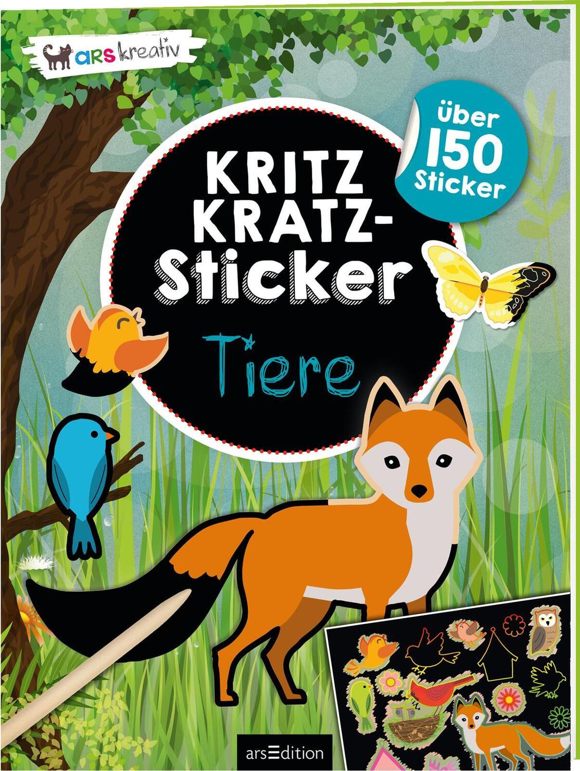 Cover: 9783845833699 | Kritzkratz-Sticker Tiere | Über 150 Sticker | Taschenbuch | 36 S.