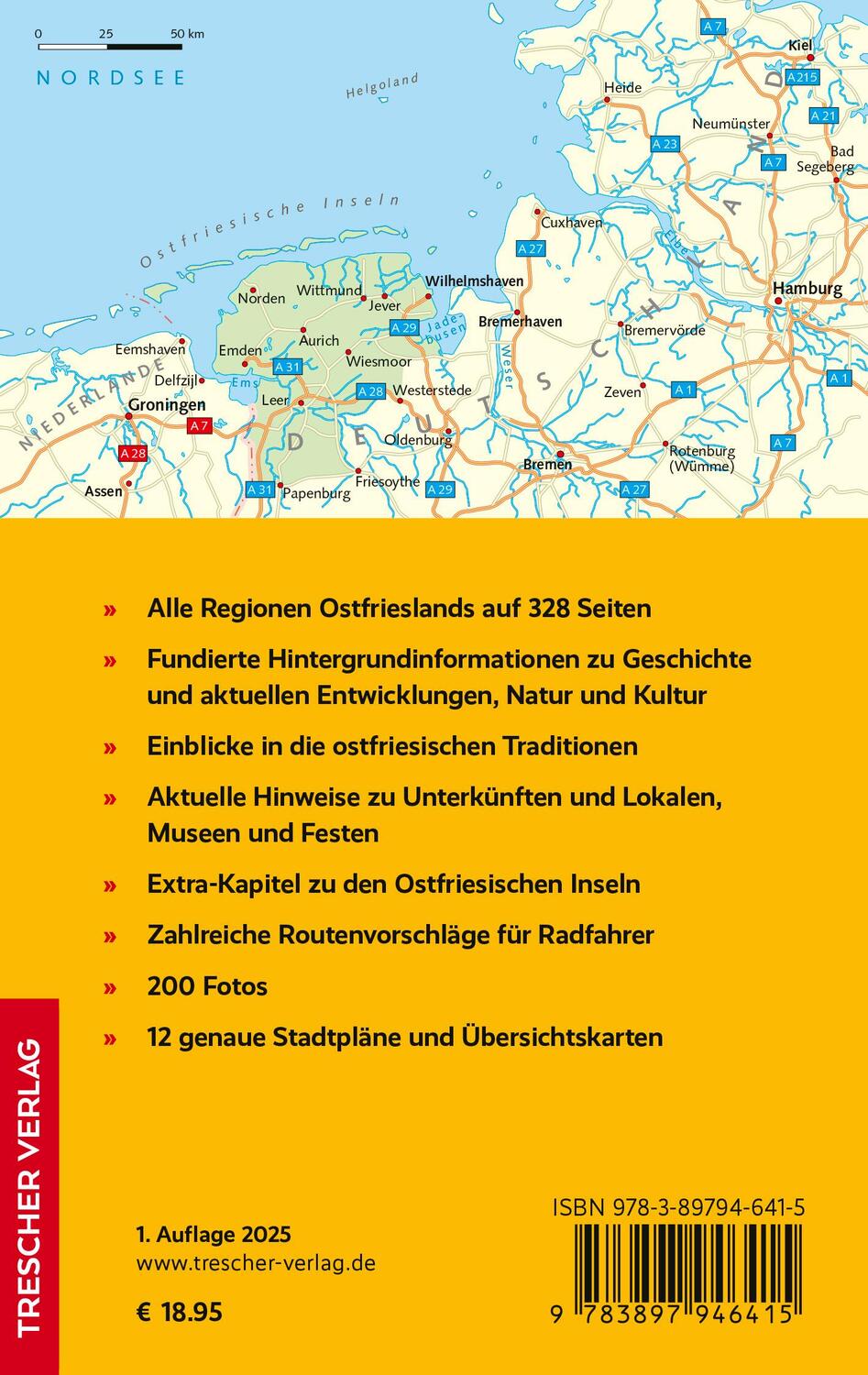 Rückseite: 9783897946415 | TRESCHER Reiseführer Ostfriesland | Enno Wiese | Taschenbuch | 328 S.