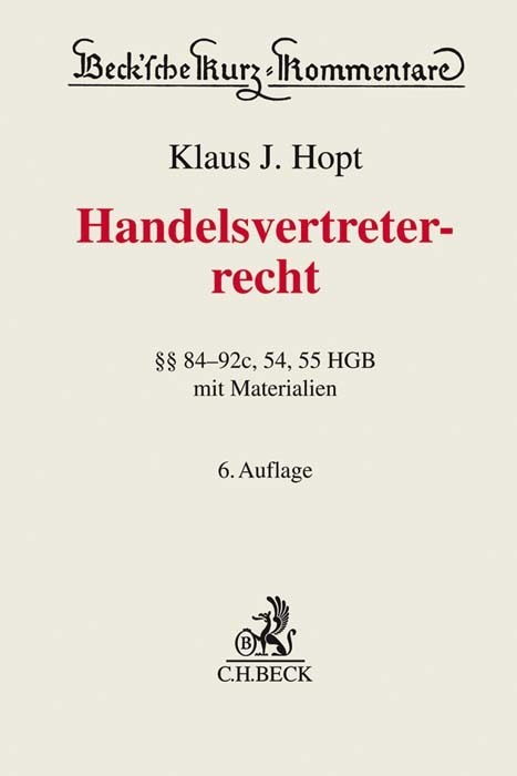 Cover: 9783406726590 | Handelsvertreterrecht, Kommentar | Klaus J. Hopt | Buch | Deutsch