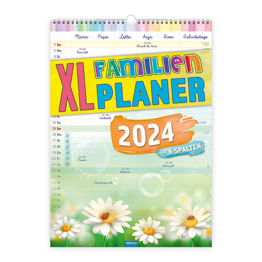 Cover: 9783988020093 | Trötsch Großbildkalender XL Familienplaner 2024 - mit 6 Spalten | 2024