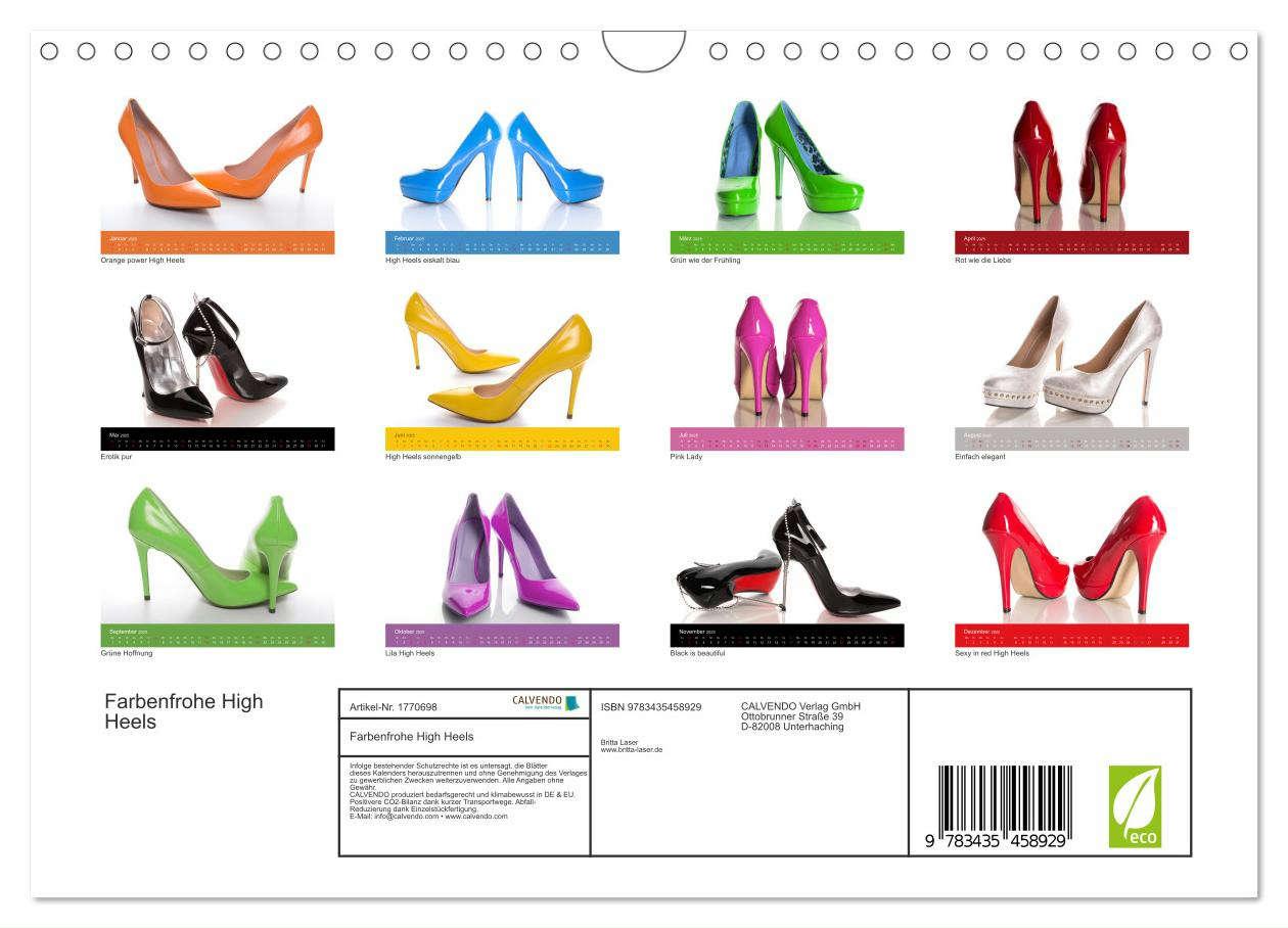 Bild: 9783435458929 | Farbenfrohe High Heels (Wandkalender 2025 DIN A4 quer), CALVENDO...