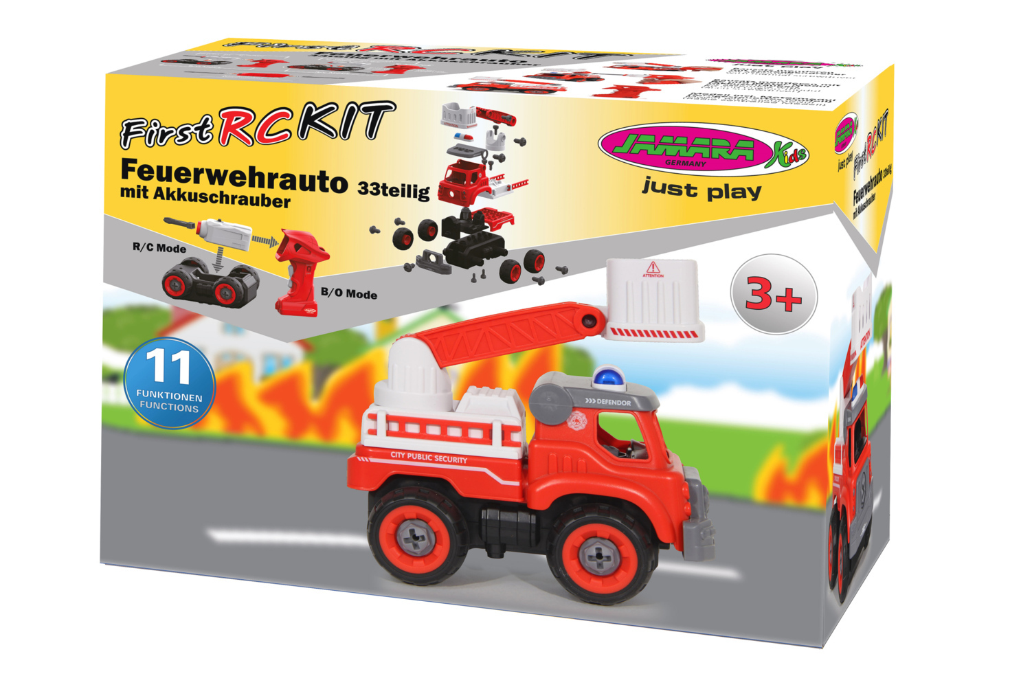 Cover: 4042774463670 | Jamara Feuerwehrauto First RC Kit 33teilig mit Akkuschrauber | Stück