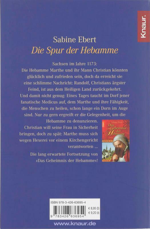 Rückseite: 9783426636954 | Die Spur der Hebamme | Hebammen Saga 2 | Sabine Ebert | Taschenbuch