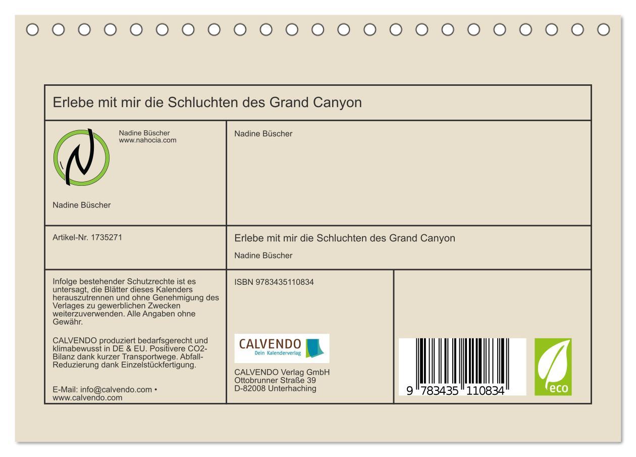 Bild: 9783435110834 | Erlebe mit mir die Schluchten des Grand Canyon (Tischkalender 2025...