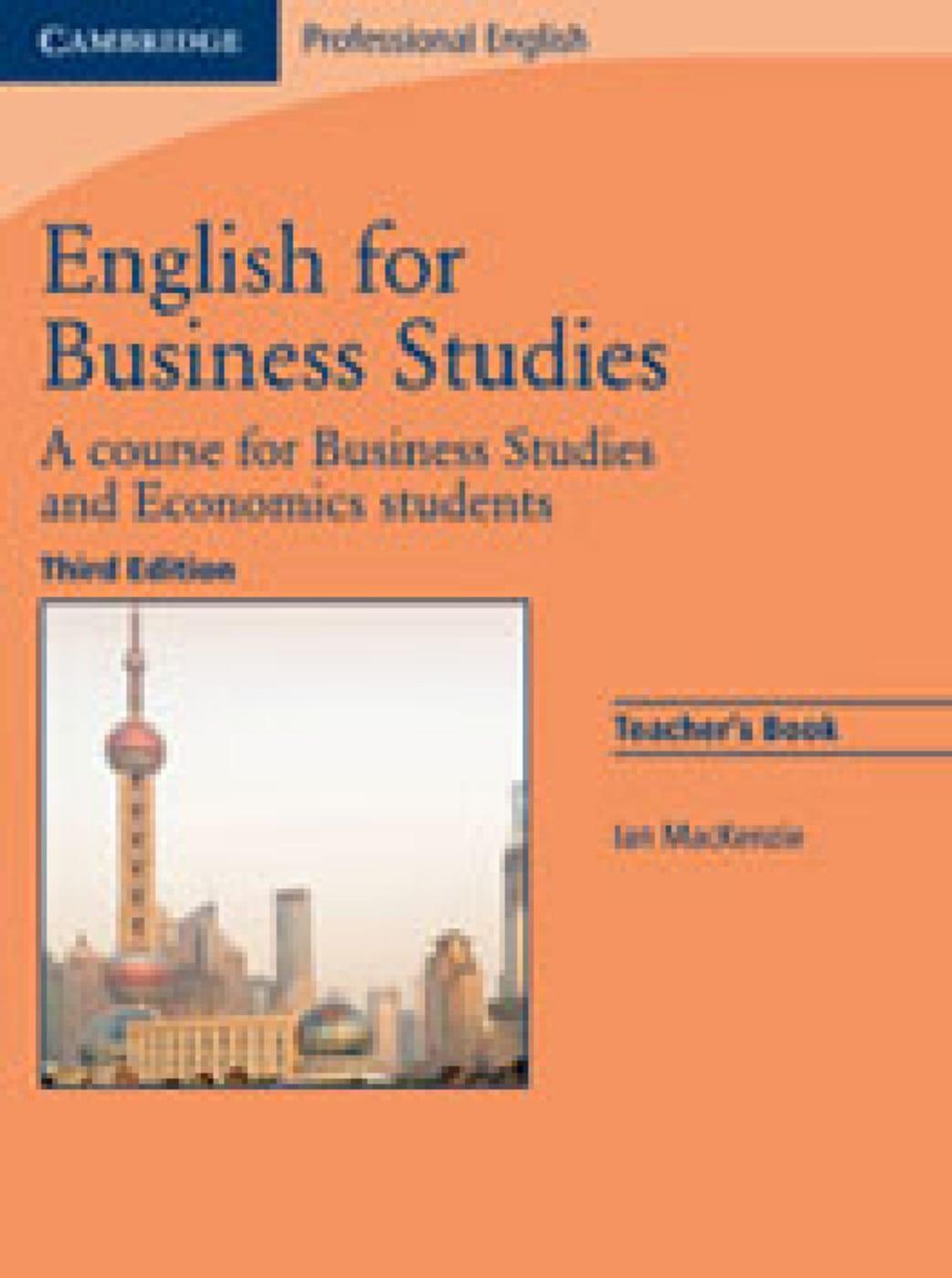 Cover: 9783125398917 | English for Business Studies - Third Edition. Teacher's Book | Buch